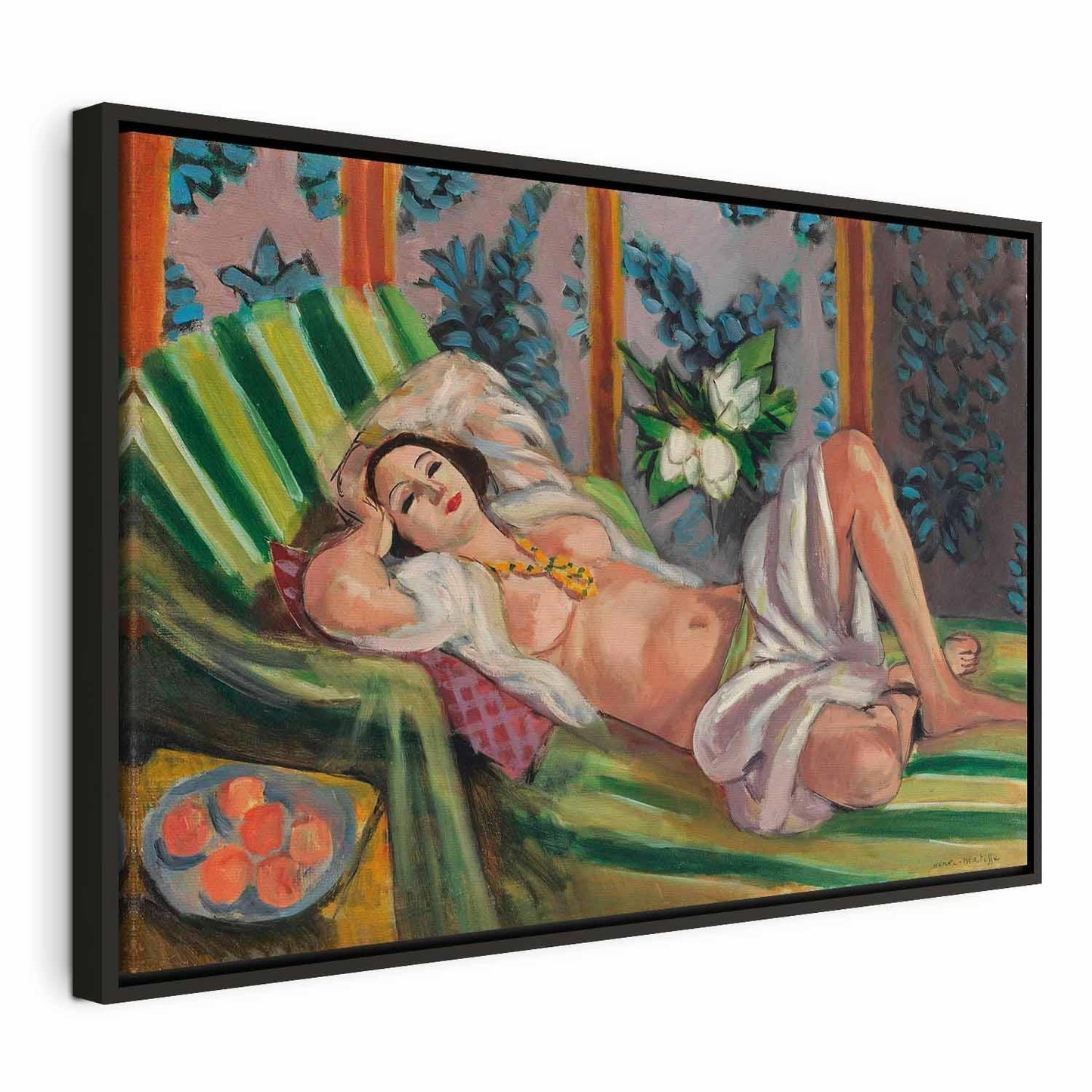 Leinwandbild - Henri Matisse – Reclining Odalisque with Magnolias