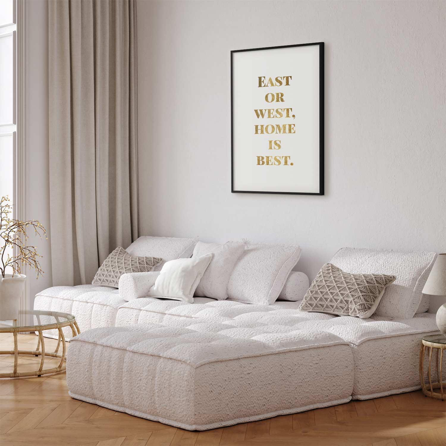 Poster - Gold Home Is Best Artgeist