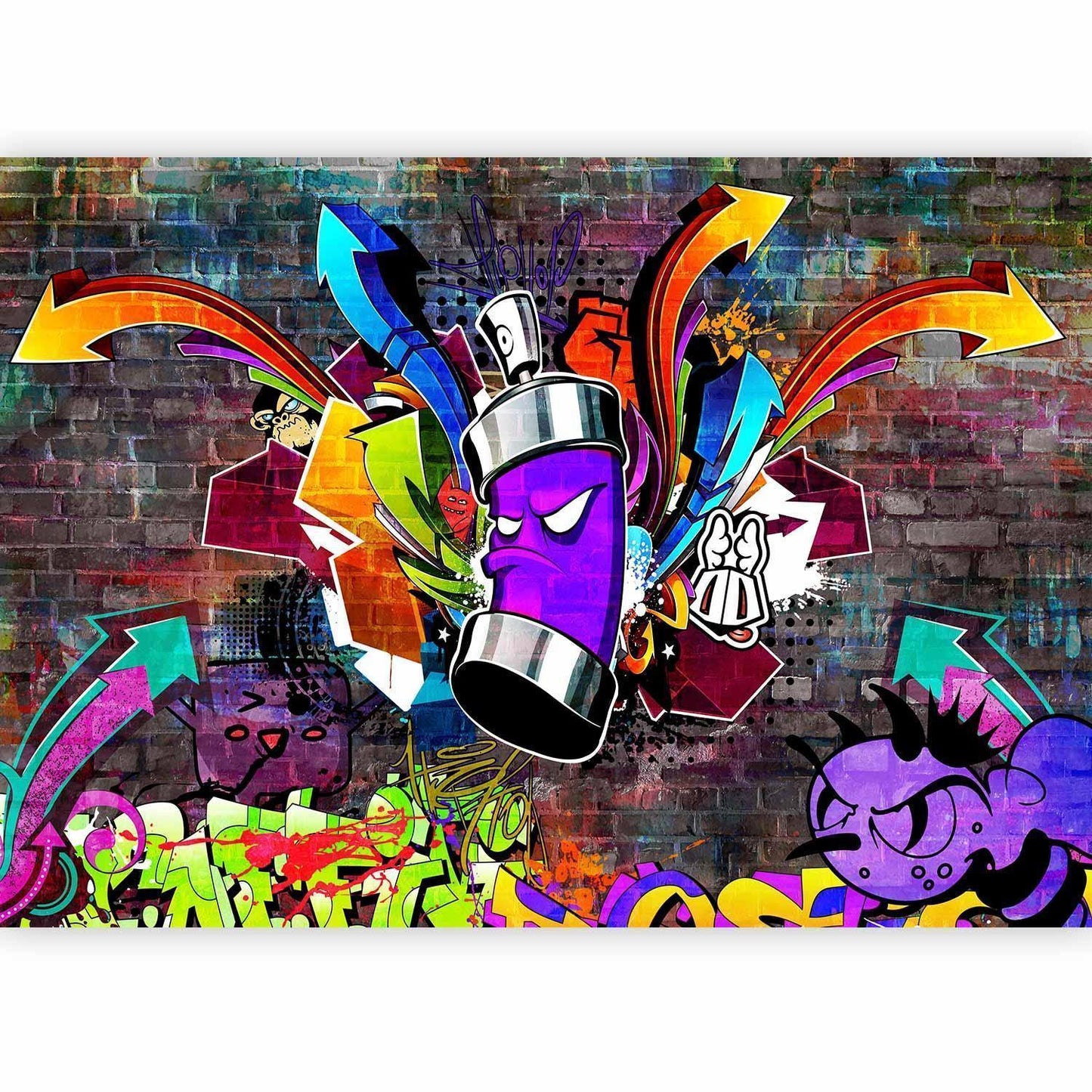 Fototapete - Graffiti: Colourful attack