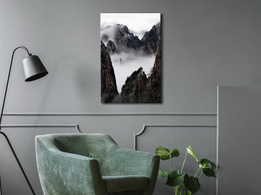 Leinwandbild - Fog Over Huang Shan (1 Part) Vertical