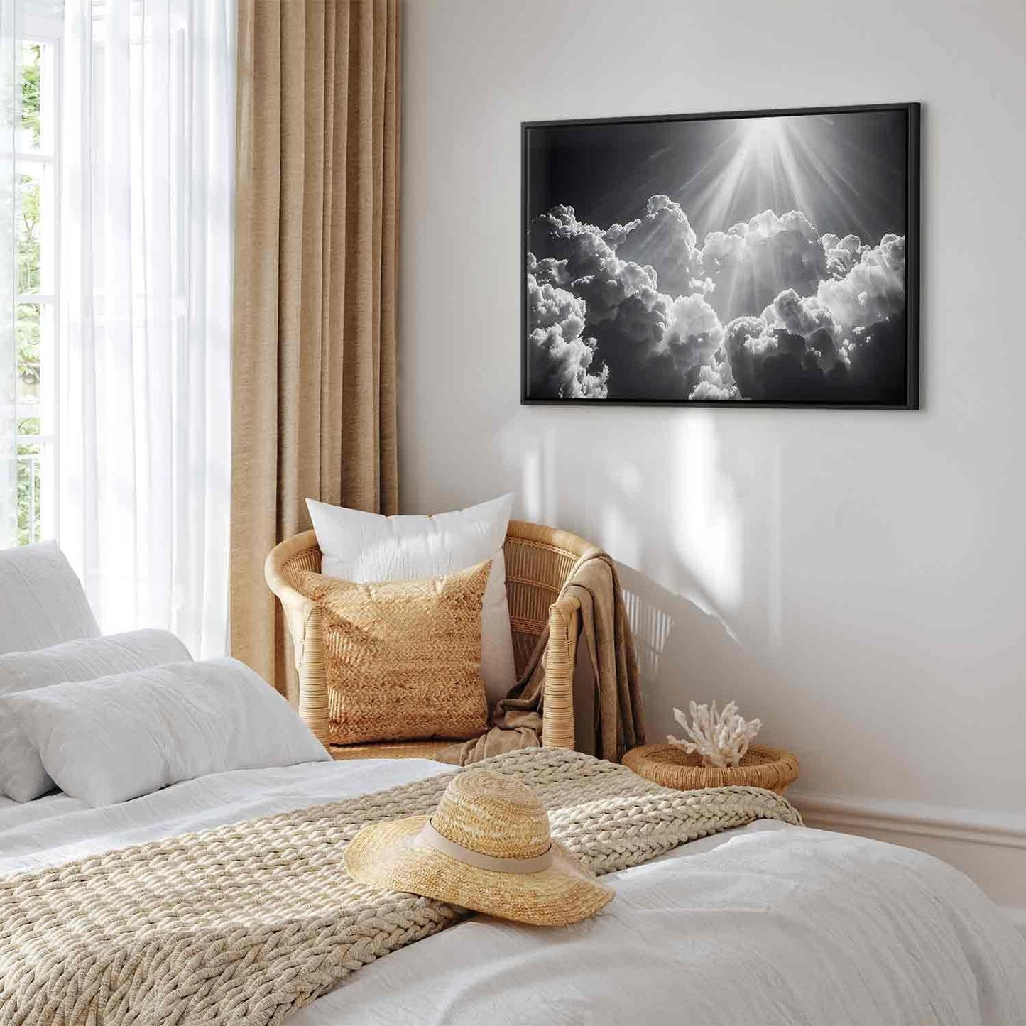 Leinwandbild - Hope in the Clouds: Inspiring Rays of the Sun – Awaken Emotions