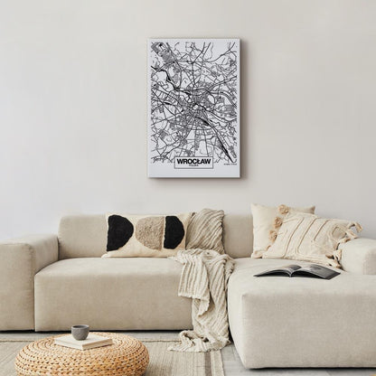 Leinwandbild - City Plan: Wroclaw (1 Part) Vertical