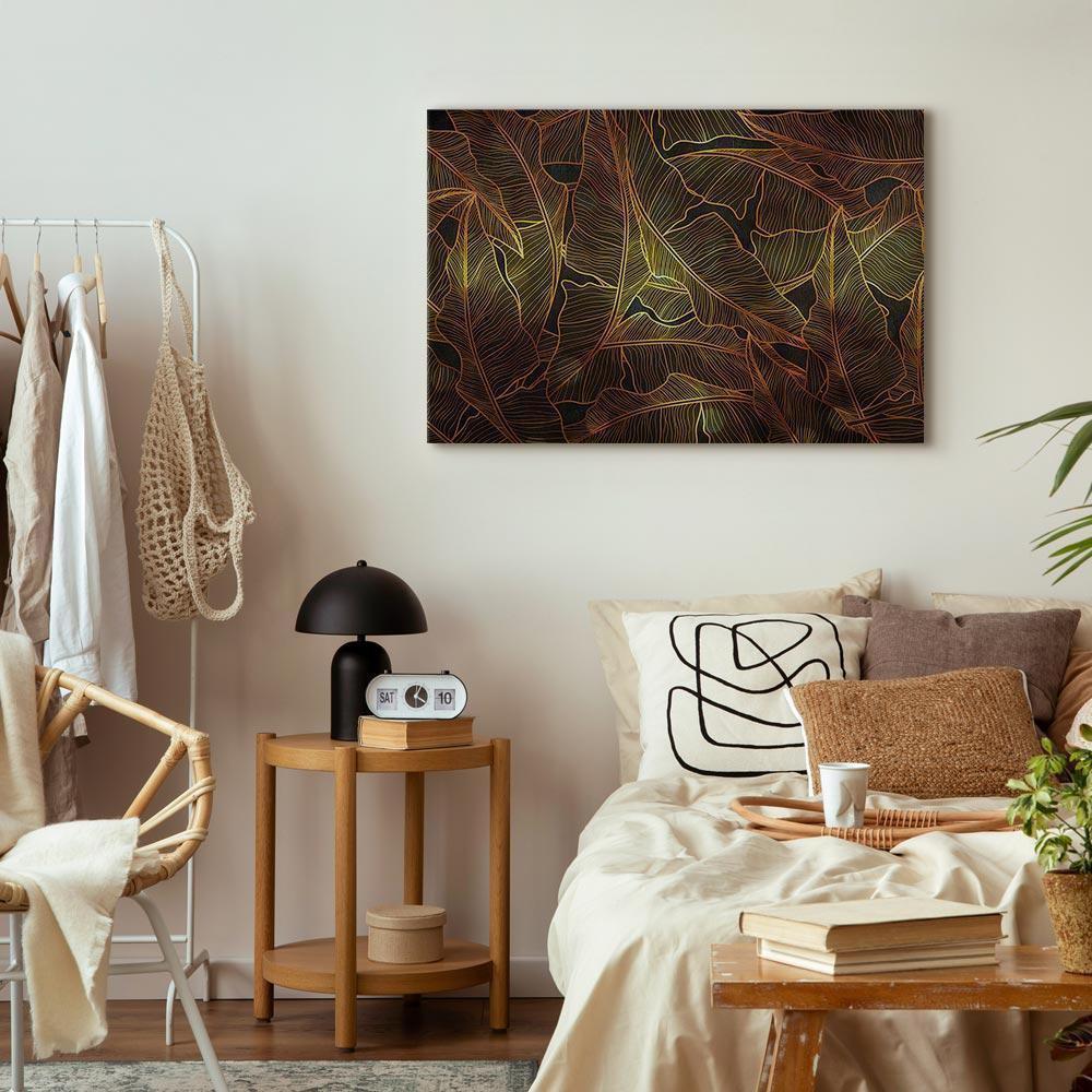 Leinwandbild - Dance of Golden Leaves (1 Part) Wide