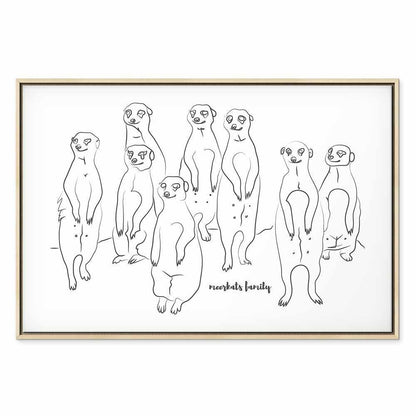 Leinwandbild - Animal Patrol (1-part) - Meerkats on Black and White Background