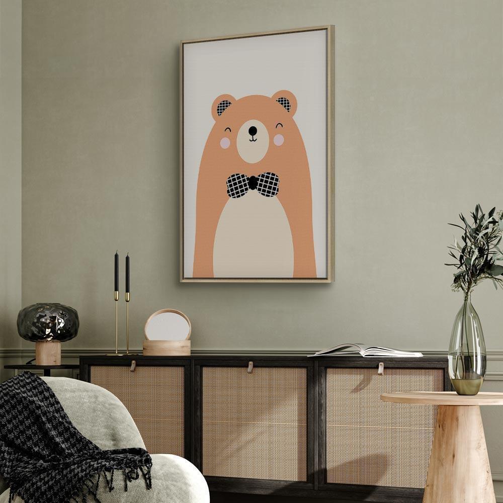 Leinwandbild - Teddy Bear in Bow Tie (1 Part) Vertical