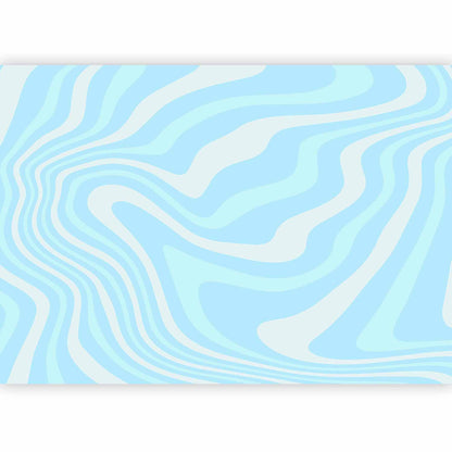 Fototapete - Composition in Blues and Whites - Harmonious Abstract Waves in a Cool Color Tone