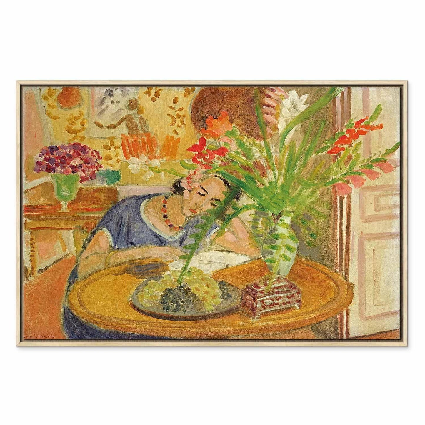 Leinwandbild - Henri Matisse – Woman with Gladioli
