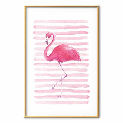 Poster - Flamingo and Stripes