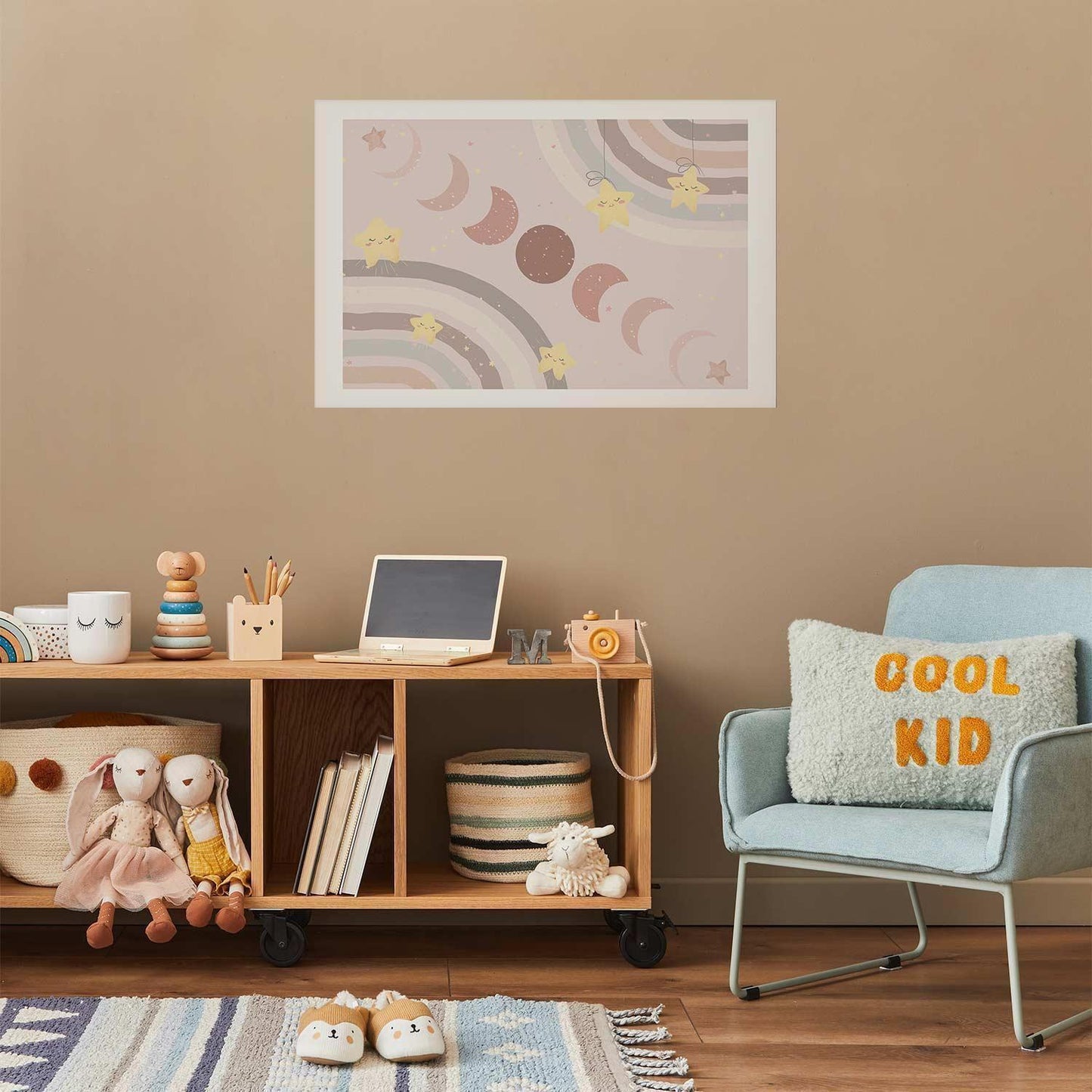 Poster - Phases of the Moon with a Rainbow