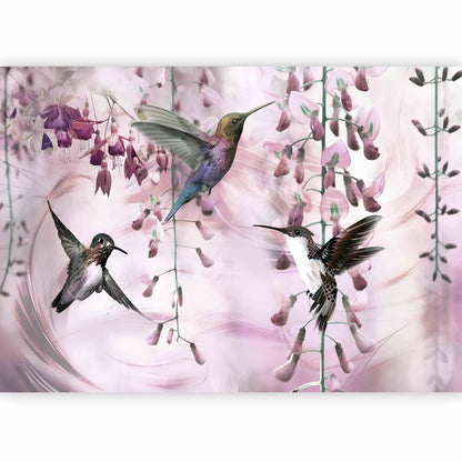 Fototapete - Flying Hummingbirds (Pink) Artgeist