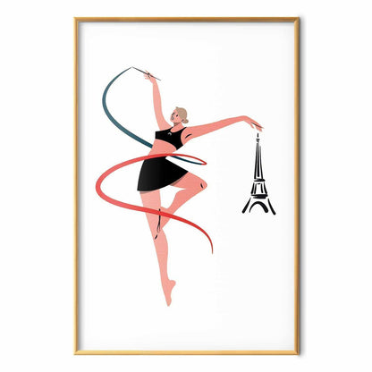 Poster - Illustration of a Woman with a Ribbon - Artistic Gymnastics