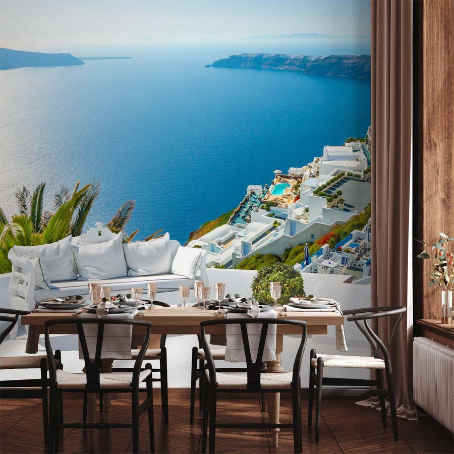 Tapete „Ausblick auf Santorini“ – Mediterranes Flair für dein Zuhause sawelt.eu