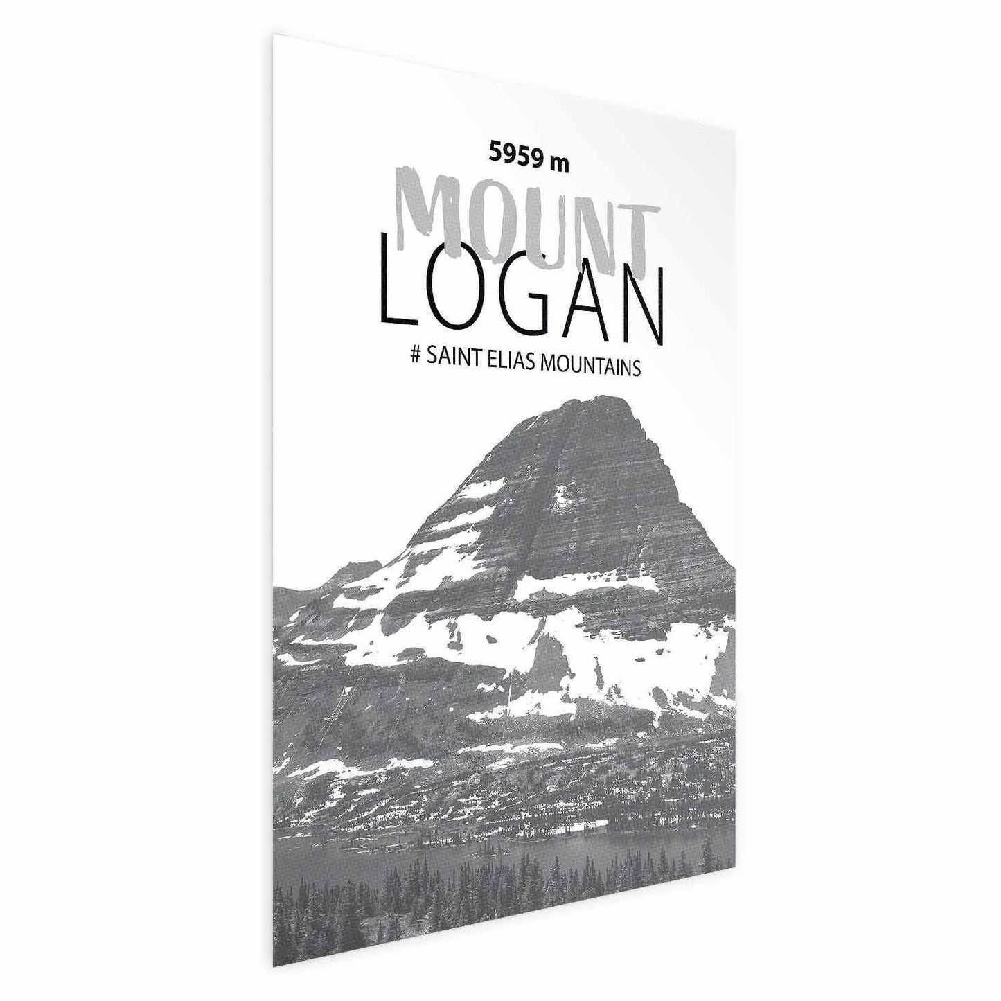 Poster - The majestic Mount Logan mountain peak, crown of mountains, mountain landscape