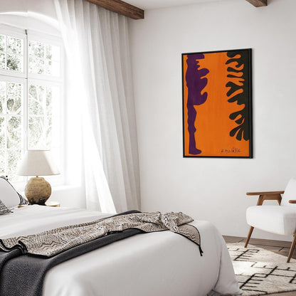 Leinwandbild - Henri Matisse – Black and Violet Arabesques on Orange