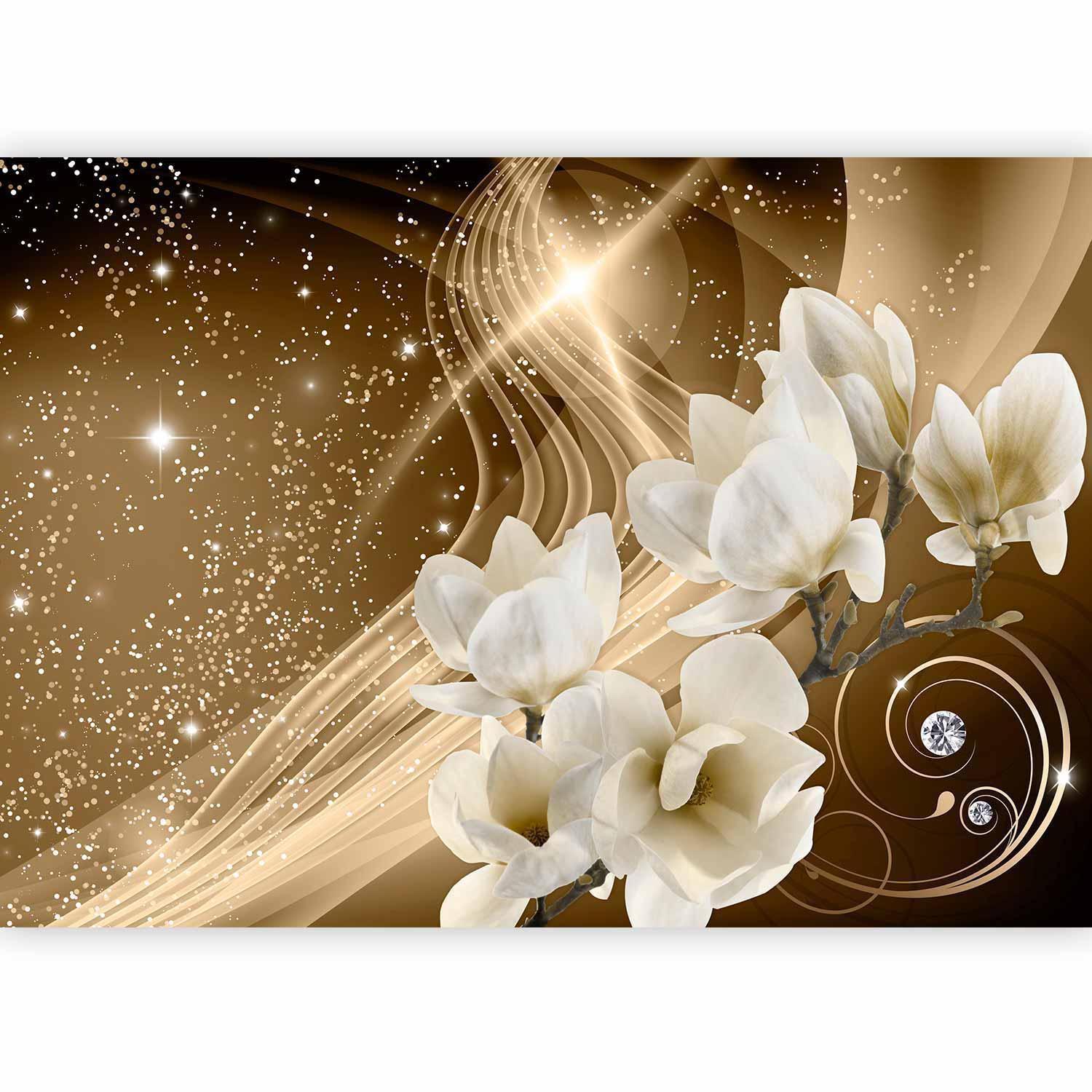 Fototapete „Goldene Galaxie“ – modernes Wohnambiente

