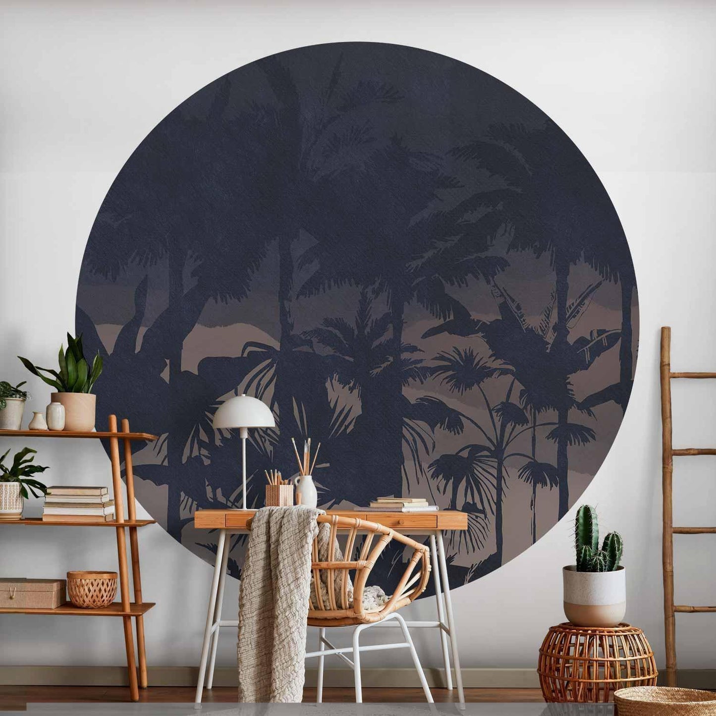 Runde Fototapete - Jungle at night