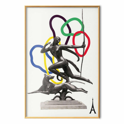 Poster - Collage Graphic - Woman Shooting a Bow