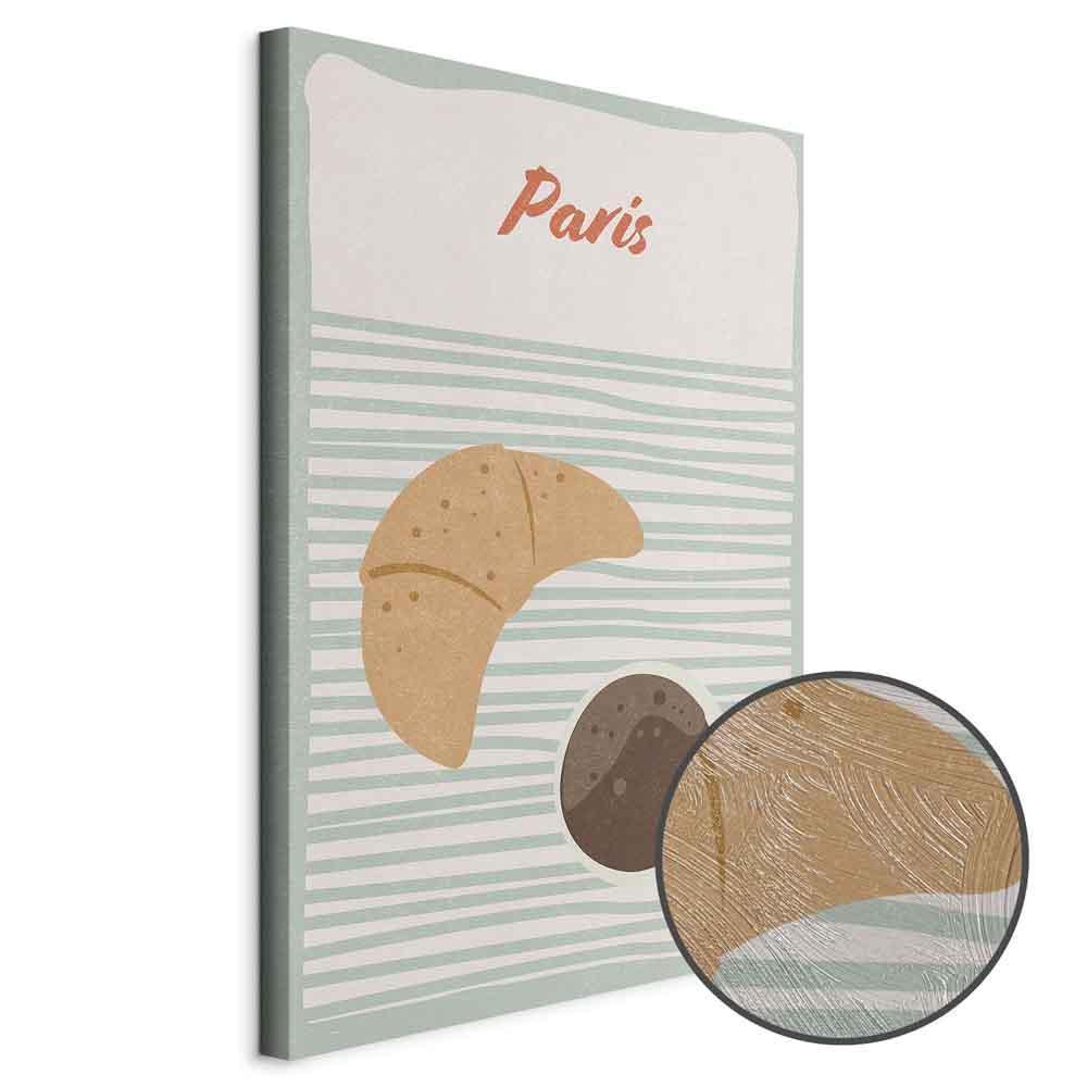 Leinwandbild - Parisian Breakfast (1 Part) Vertical