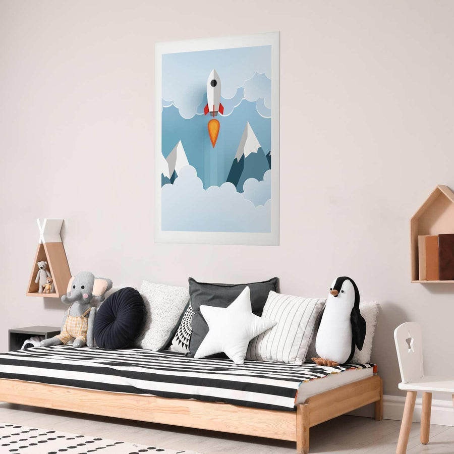 Poster - Rocket in the Clouds Artgeist