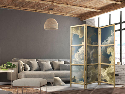 Japanischer Paravent - Sun and Shadows: A Theatrical Display of Nature High Above the Earth