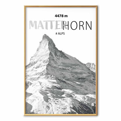 Poster - The majestic Matterhorn mountain peak, crown of mountains, mountain landscape