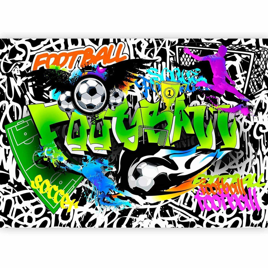 Fototapete Fußball Graffiti – Streetart fürs Kinderzimmer & Jugendzimmer Sawelt