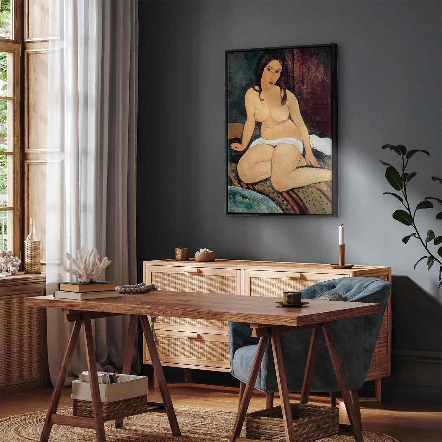 Amedeo Modigliani Leinwandbild - Berühmtes Aktgemälde von 1917 als Wanddekoration