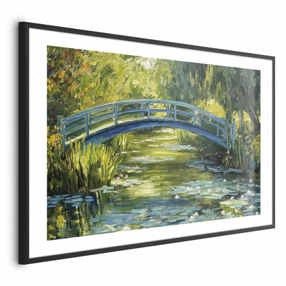 Poster - Impressionist bridge - painting of a bridge against a picturesque background