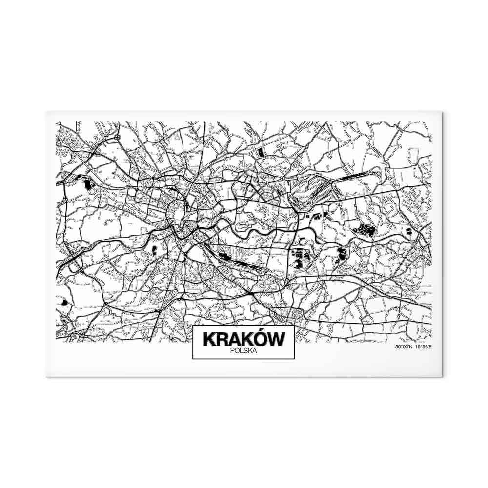 Leinwandbild - City Plan: Krakow (1 Part) Wide