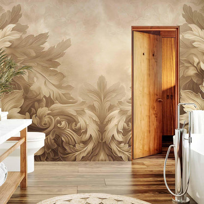 Fototapete - Carved Baroque Ornaments: Rich Composition in Sepia Colors