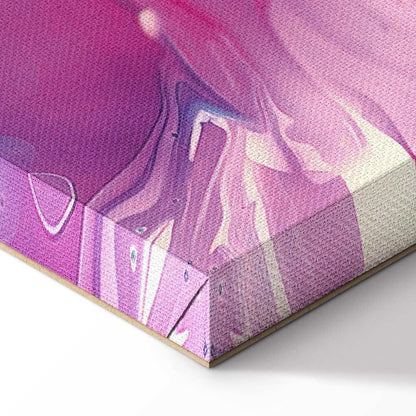 Leinwandbild - Night Flows - Abstract Waves in Shades of Blue and Violet