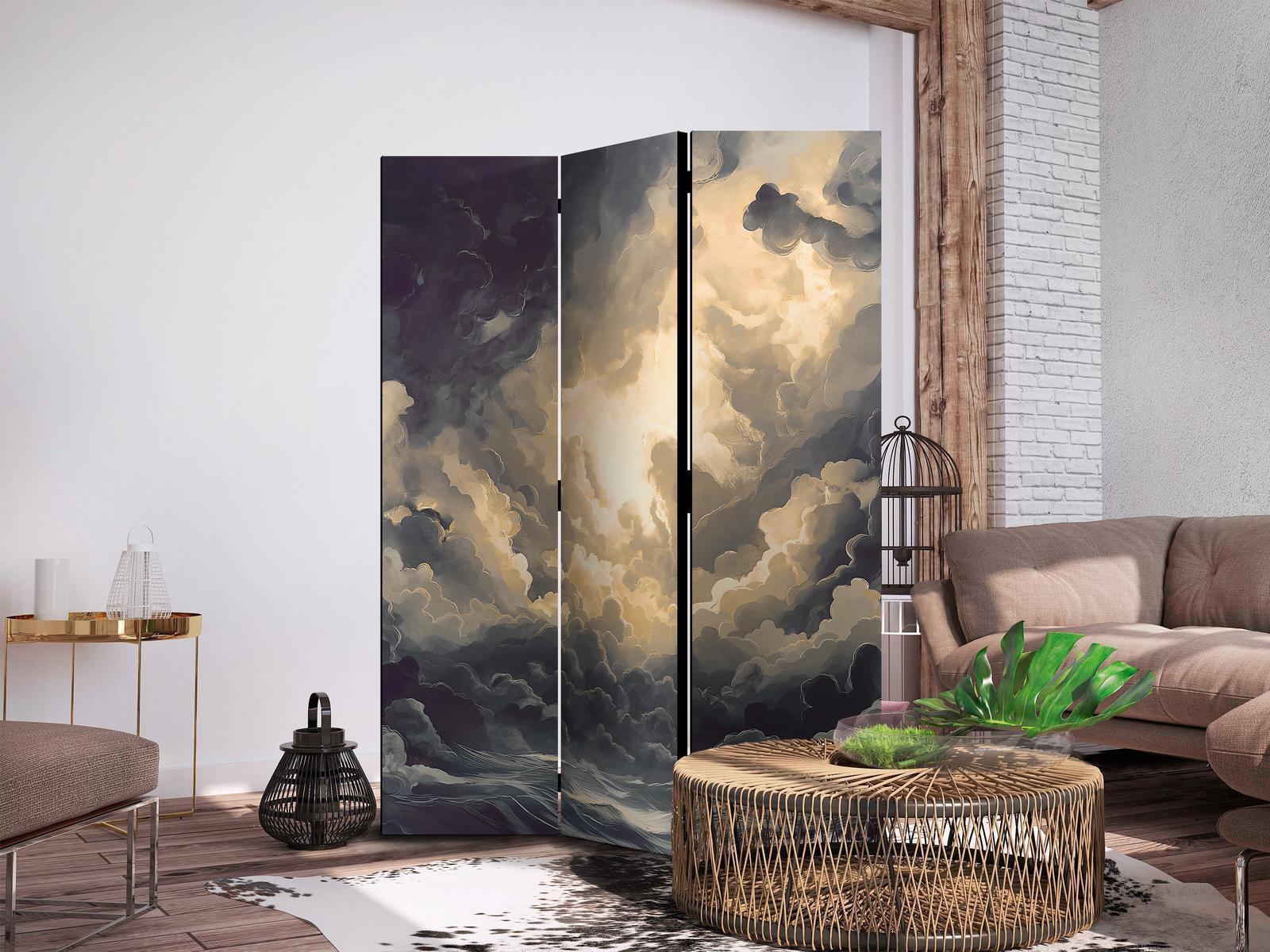Paravent - Epic Play of Light: The Sun Battling for Dominance Over the Clouds Artgeist