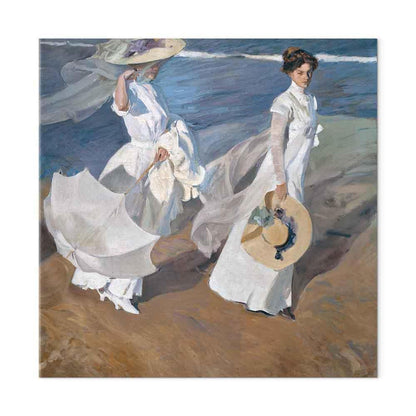 Leinwandbild - Joaquín Sorolla y Bastida – Strolling along the Seashore