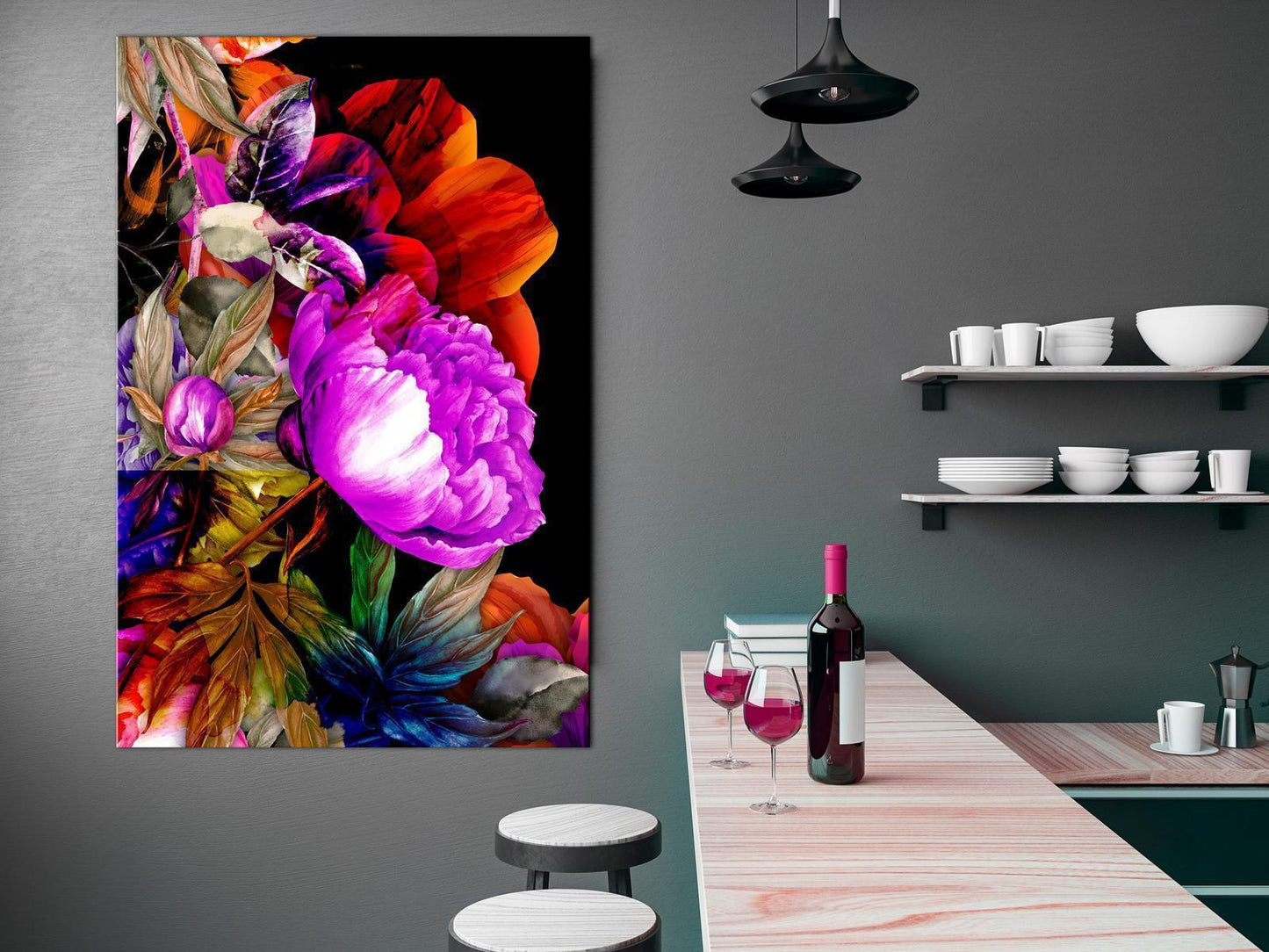 Leinwandbild - Nature in Summer Hues (1-part) - Flower Garden of Inspiration Artgeist