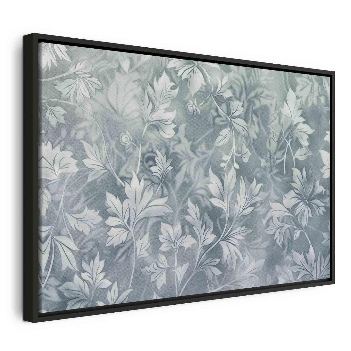 Leinwandbild - Ornaments in Worn Muted Turquoises: Delicate Plant Pattern Artgeist