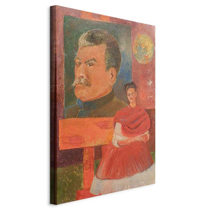 Leinwandbild - Frida Kahlo – Self-Portrait with Stalin