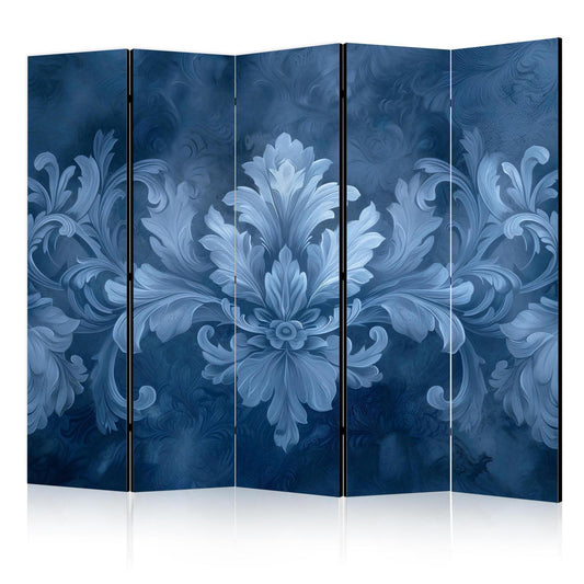 Paravent - Ornament in Blue and Cool Colors Dark Blue Decoration Artgeist