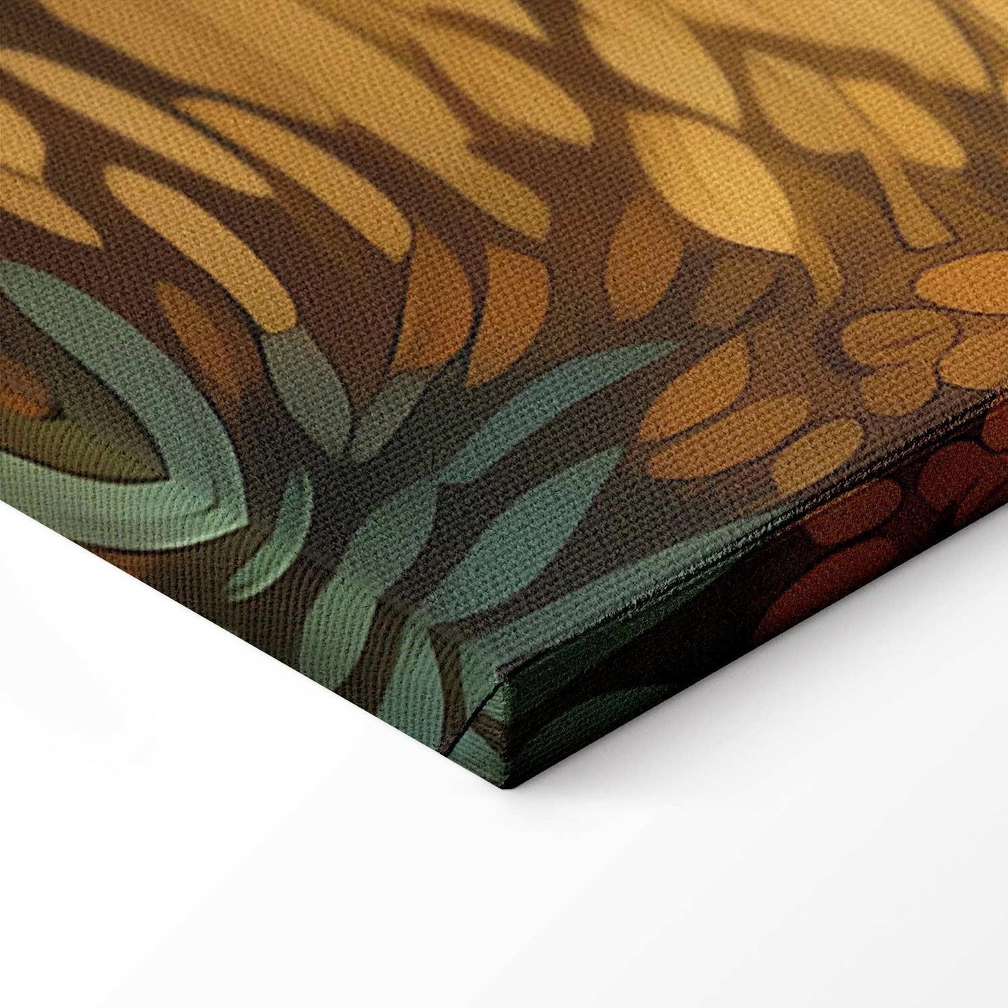 Leinwandbild - Impressionistic fields - painted golden landscape with fields of grain