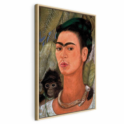 Leinwandbild - Frida Kahlo – Self-Portrait with Monkey