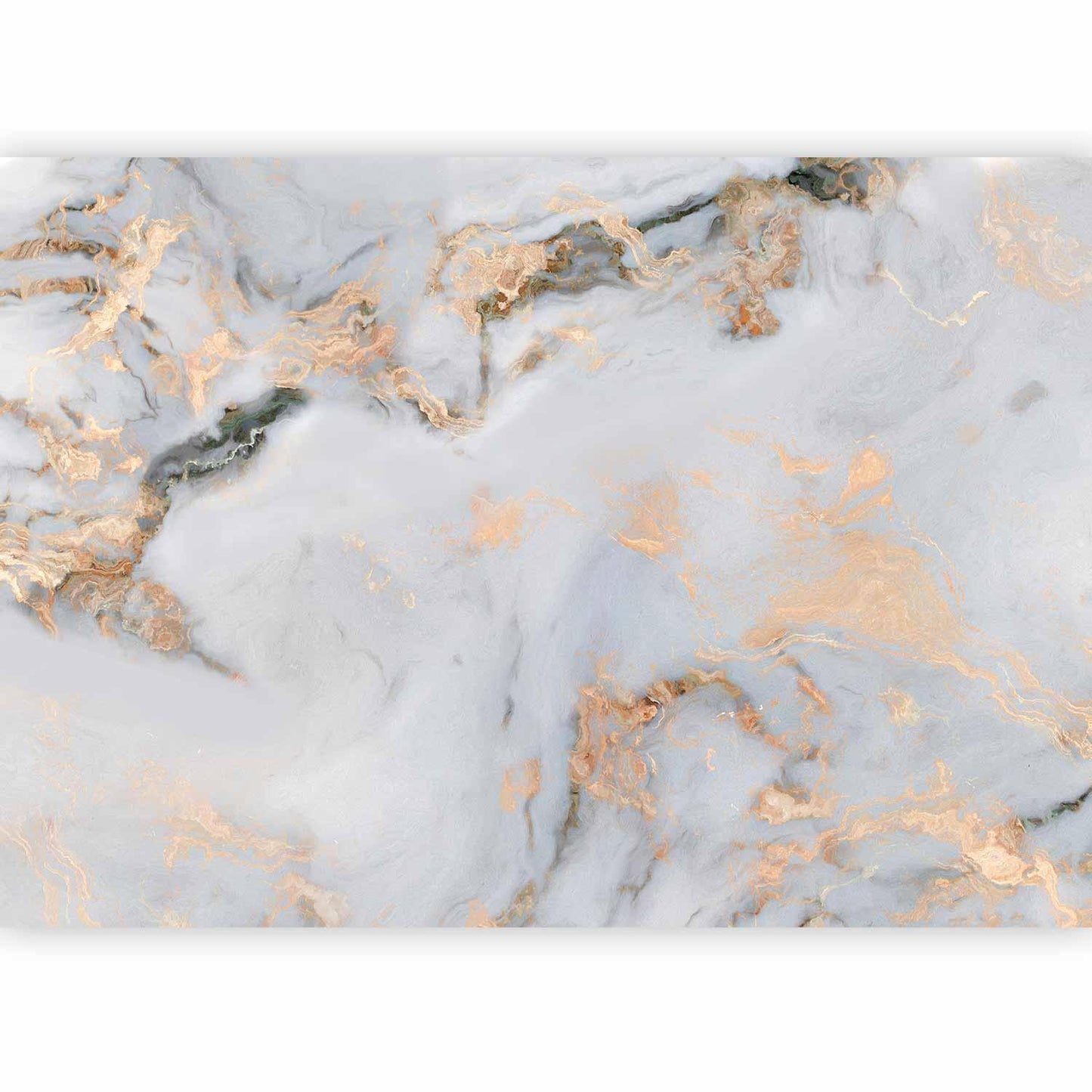 Fototapete - White Stone - Elegant Marble With Golden Highlights