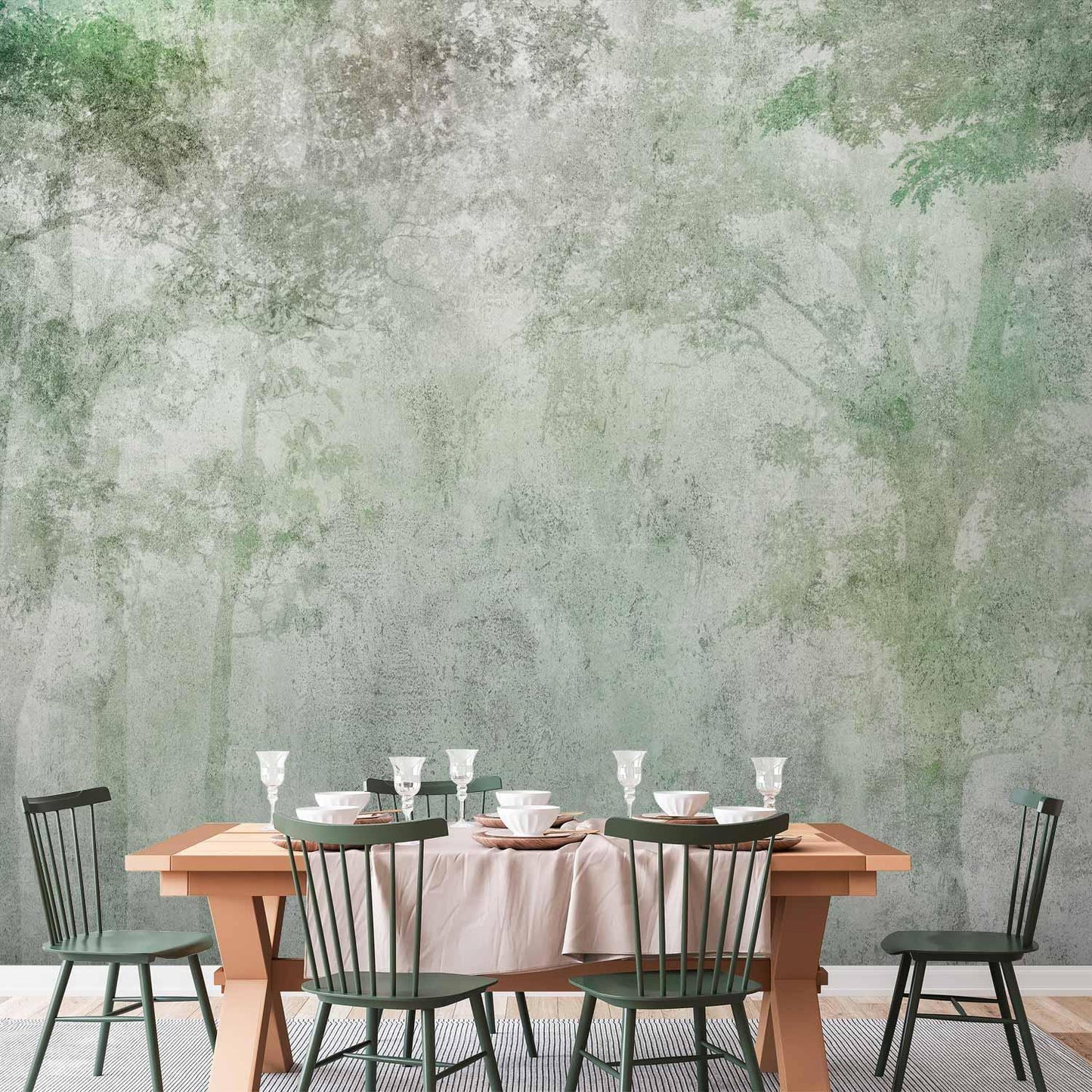 Fototapete Waldrelief – Naturinspirierte Waldlandschaft