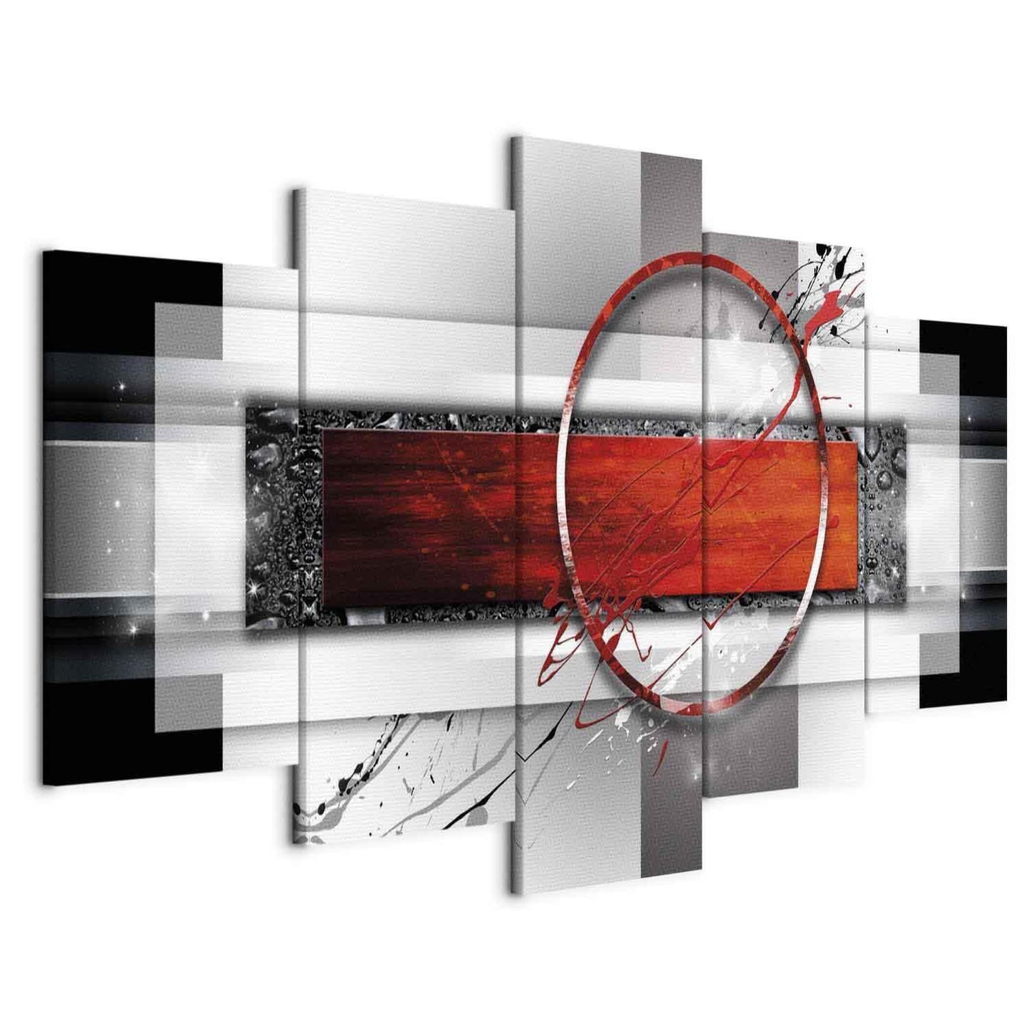 Leinwandbild „Karmesinrote Energie“ – Ausdrucksstarke Wandkunst in Rot und Weiß