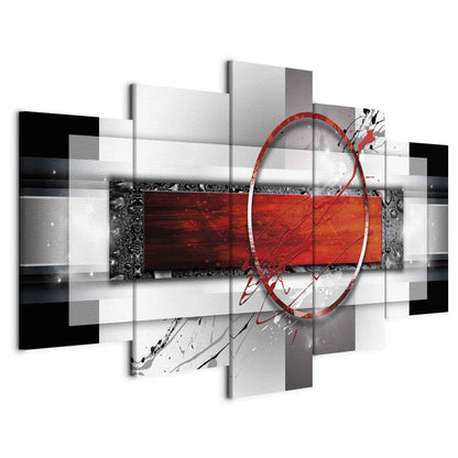 Leinwandbild „Karmesinrote Energie“ – Ausdrucksstarke Wandkunst in Rot und Weiß