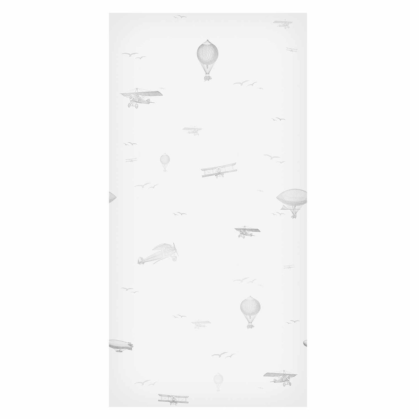 Tapete - Drawing - Airplanes - balloons - and airships against a sky full of birds