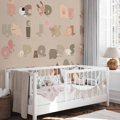 Fototapete - A Beige Alphabet