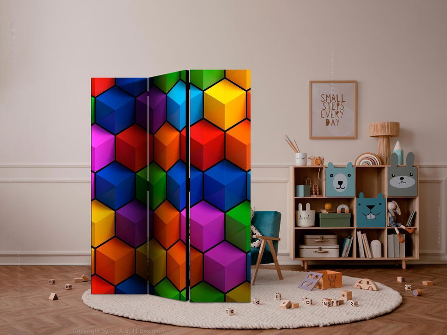 Paravent - Colorful Geometric Boxes Artgeist