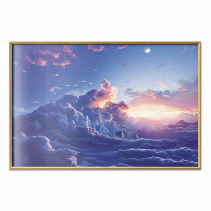 Poster - Night Concert in the Mountains: Clouds Illuminated by the Last Rays of the Sun