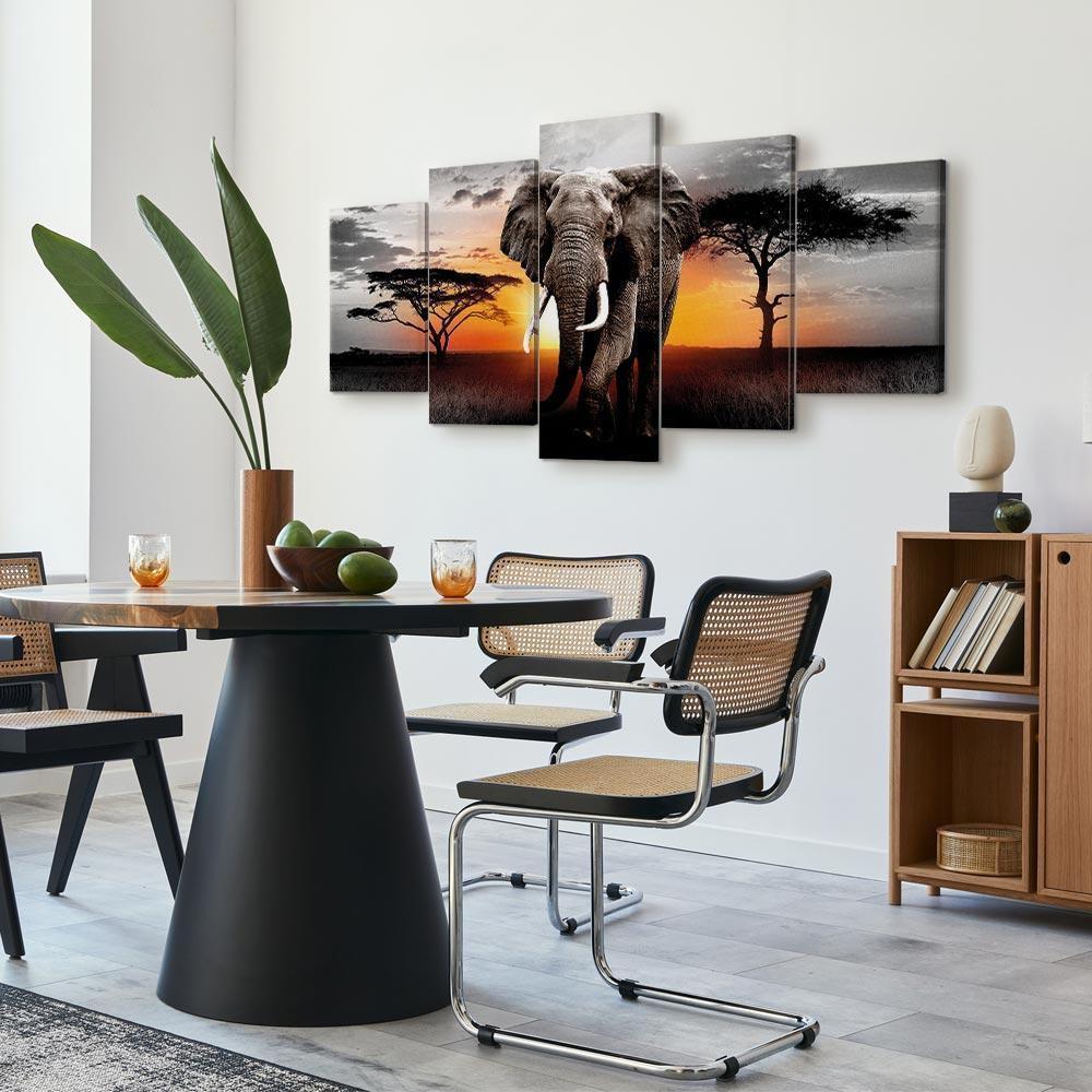Leinwandbild - Elephant at Sunset