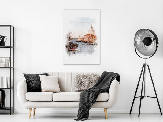 Leinwandbild „Aquarell Venedig“ – Vertikales 1-teiliges Wandbild