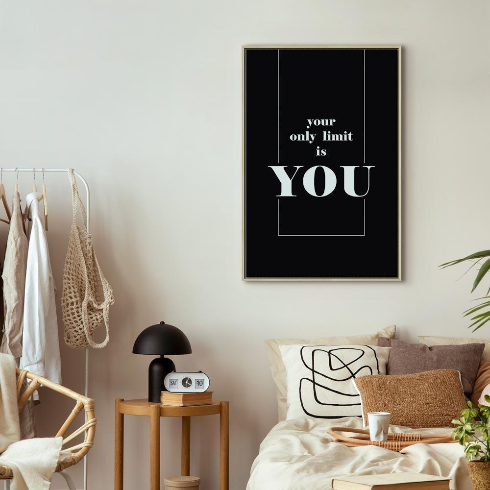 Leinwandbild - Key to Success (1-part) - Black and White English Inscriptions